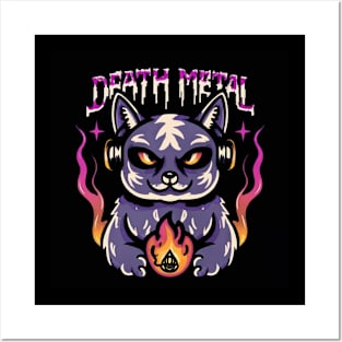 Death Metal Satanic Baphomet Cat Posters and Art